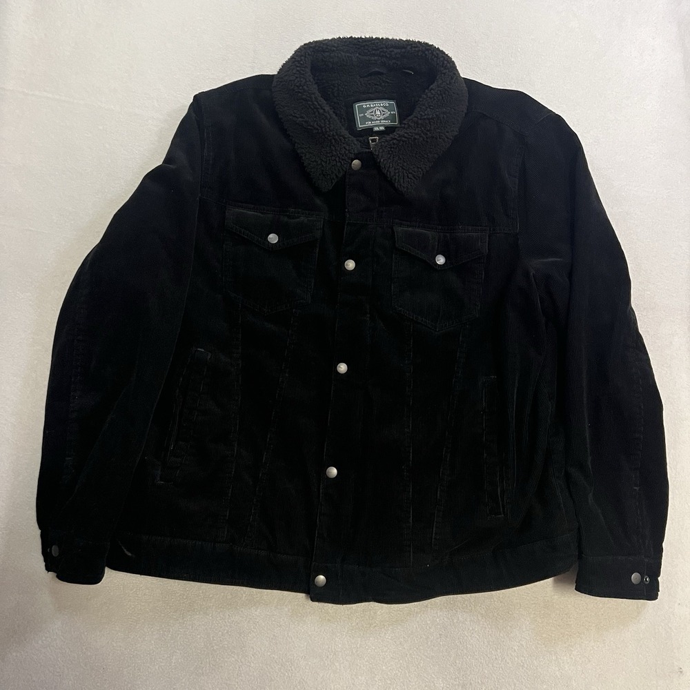 GH Bass & Co Corduroy Jacket Men's Size 2XL Black Sherpa Lined Workwear